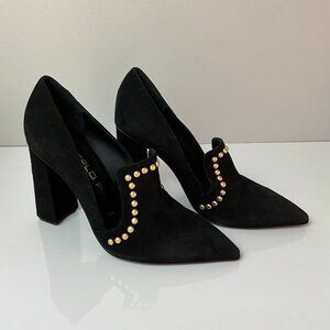 GIANCARLO PAOLI Black Suede Studded Heels - EU 38- Italy